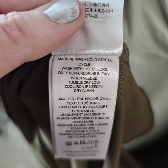 Lauren Ralph Lauren Womens Jersey Dress Sz 16 Olive Green Stretch *No Sash $145 - Picture 11 of 11